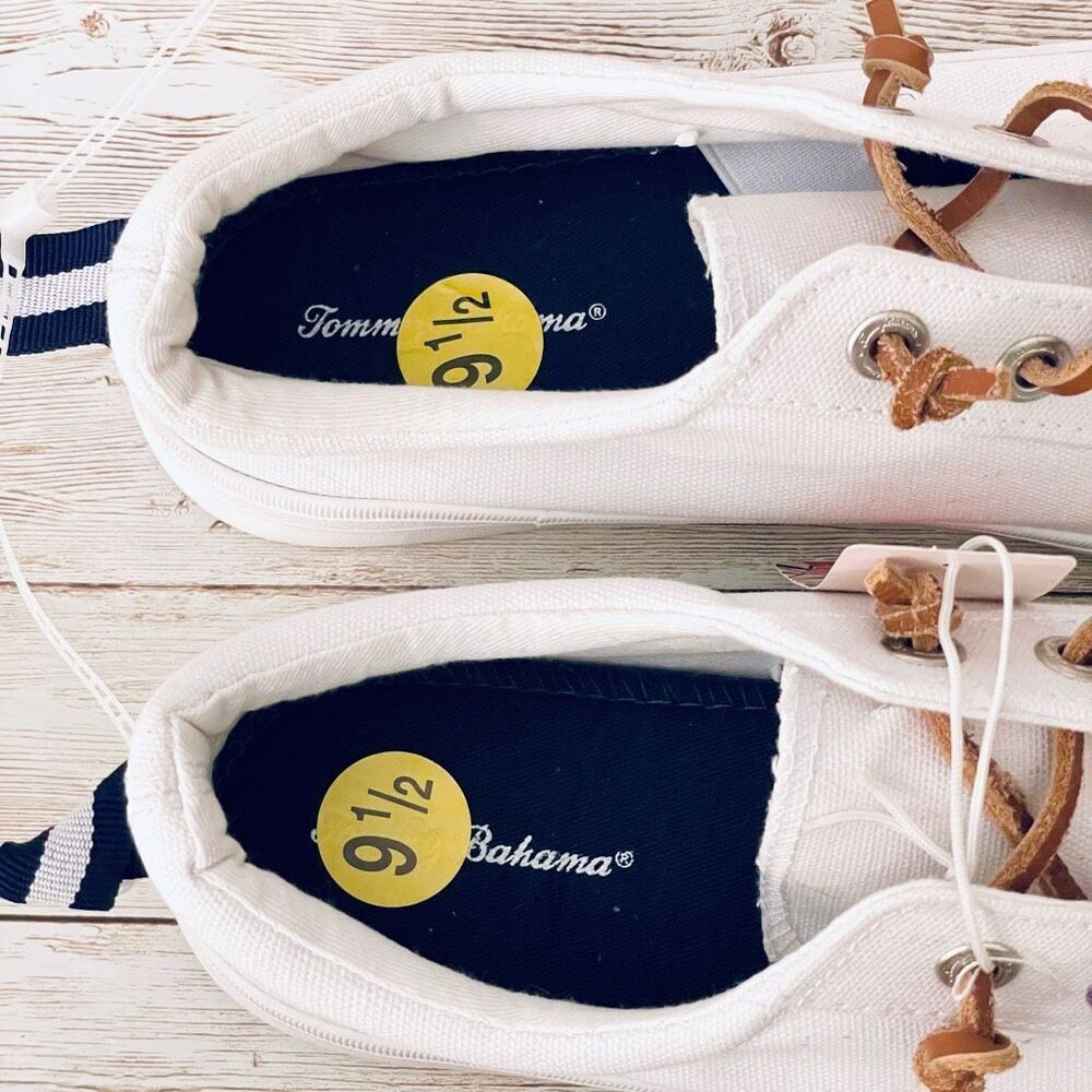 NWT TOMMY BAHAMA 8 White No-Tie Shoelaces Memory foam Cushioned Comfy Sneakers - Picture 9 of 13
